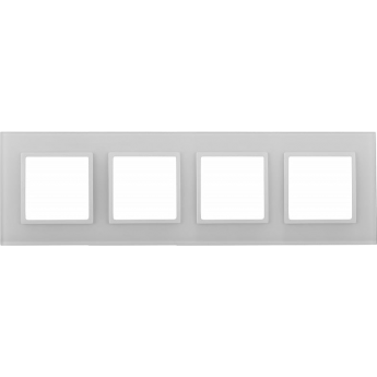 Рамка 4-м ЭРА ELEGANCE 14-5104-01 стекло белый Рамка 4-м ЭРА ELEGANCE 14-5104-01 стекло белый