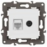 Розетка ЭРА ELEGANCE Б0065767 14-3110-01М RJ45+TV матовый белый B0065767