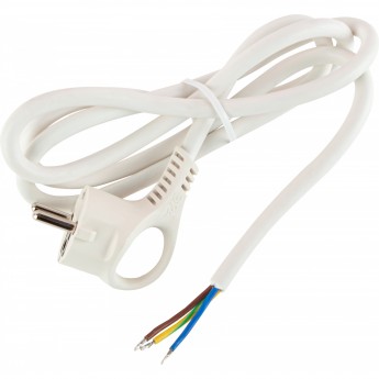 Шнур сетевой с вилкой ЭРА 1.5м с заземл. ПВС 3х1.5 бел. U-3x1.5-1.5m-W Б0048704